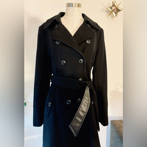 A.N.A A new Approach wool long double breast coat Black size: M - Picture 2 of 15